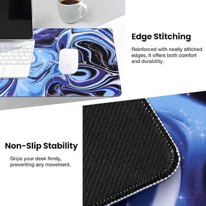ALOANES Waterproof Mouse Pad with Durable Stitched Edge, Large Gaming Keyboard Pad, Non-Slip Rubber Base, Extended Desk pad for Gamer, Office & Home, Fluid Mousepad 31.5''x 11.8''x 0.12''