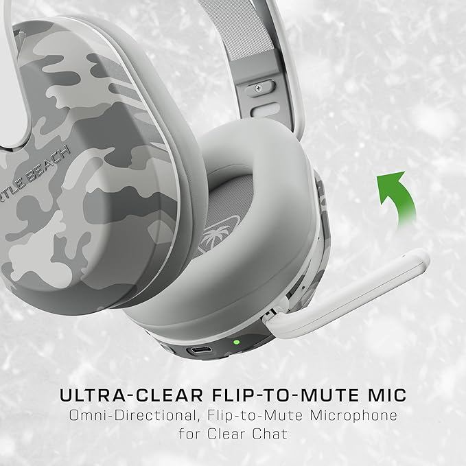 Turtle Beach Stealth 500 Wireless Gaming Headset Licensed for Xbox Series X|S, Compatible with Xbox One, Bluetooth, PC, Mobile, 40 Hr Battery, Memory Foam Cushions, Flip-to-Mute Mic – Arctic Camo