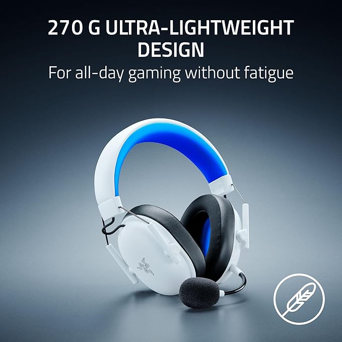 Razer BlackShark V3 X HyperSpeed Wireless Gaming Headset for PS5: 50mm Drivers - Cardioid Mic - 2.4 GHz, Bluetooth - Works with PC, Mac, Nintendo Switch, Smartphone - Long Battery Life - White