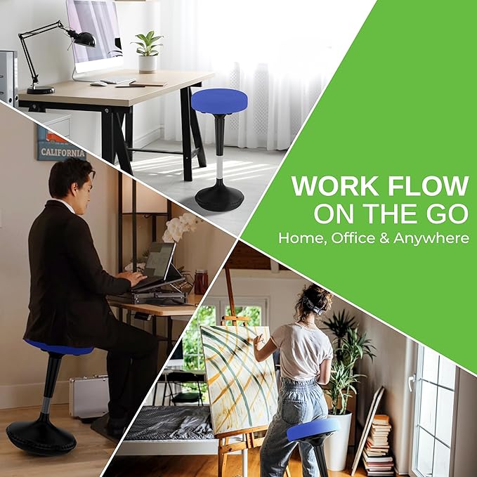 Wobble Stool Standing Desk, Flexible Seating Adjustable Office Ergonomic Seating, Wobble Stools for Alternative Classroom Seating, Active ADHD Chair, Wiggle Chairs