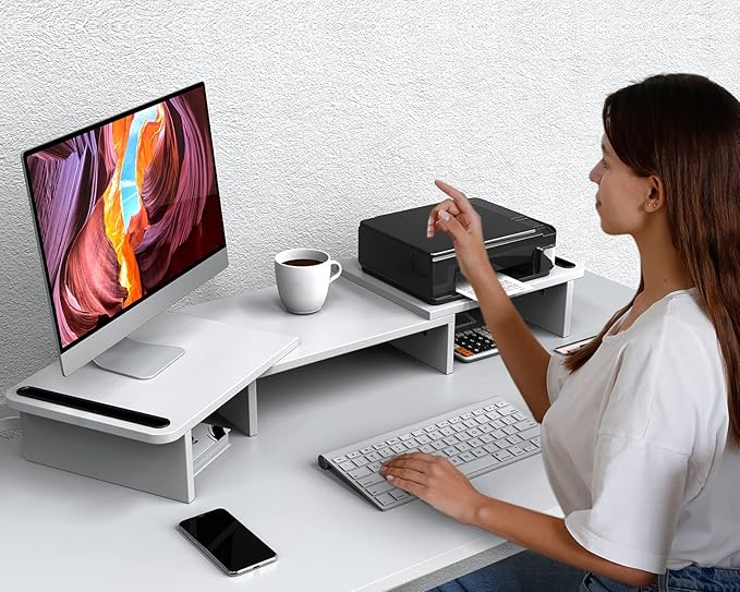 Zimilar Dual Monitor Stand Riser – Wood