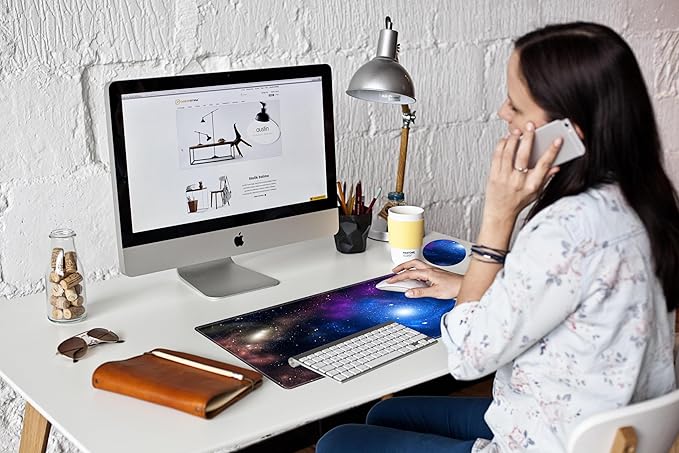 Galaxy Mouse Pad XXL Large Space Mousepad 24x12 Desk Mat Gaming Desk Pad Long Big Computer Mat Extended Mouse Mat for Wireless Mouse Non Slip Work Laptop