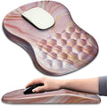 Hokafenle Ergonomic Mouse Pad Wrist Support with Massage Design, Wrist Rest Mousepad with Memory Foam&Non-Slip PU Base, Mouse Pads for Wireless Mouse & Desk (12x8 inch,Pink Gold Marble)