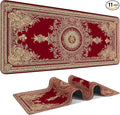 Red Vintage Extended Gaming Mouse Pad 35.4x15.7Inch Large Desk Mat Anti-Slip Rubber Base & Durable Stitched Edges for Gamers Smooth Mouse Writing Surface for Desk Office/Home
