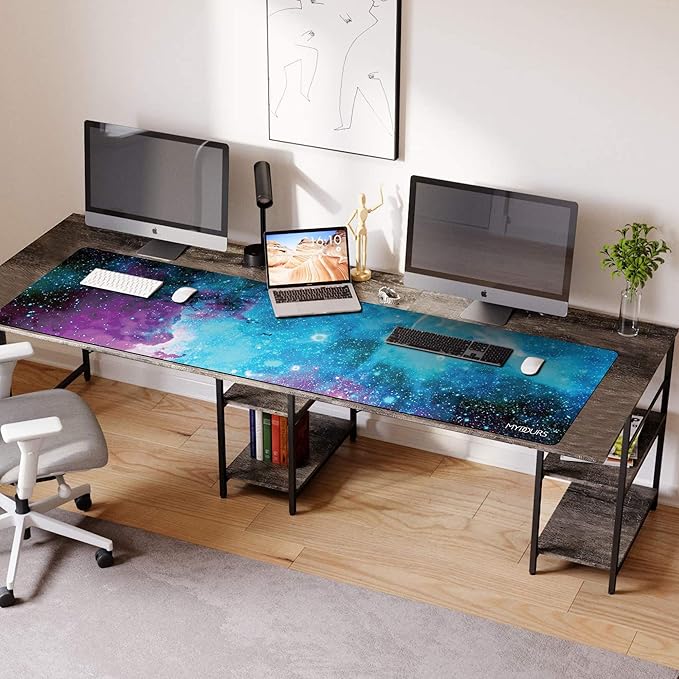 Mydours 48" x 24" Gaming Mouse Pad - Huge Mouse Pad XXXL, Non-Slip Rubber & Smooth Fabric Full Desk Pad, Computer Pad Protector, Extended Desk Mat for Office, Home Writing & Working (Universe)