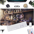 Purple Dragon Desk Mat Cute Large Gaming Keyboard Mouse Pad, Dragon Magic Desk Pad Extended Mouse Pad Gaming Office Decor for Pc Laptop Mouse Pads (31.5x15.7 in) with Stitched Eges Non-Slip Base