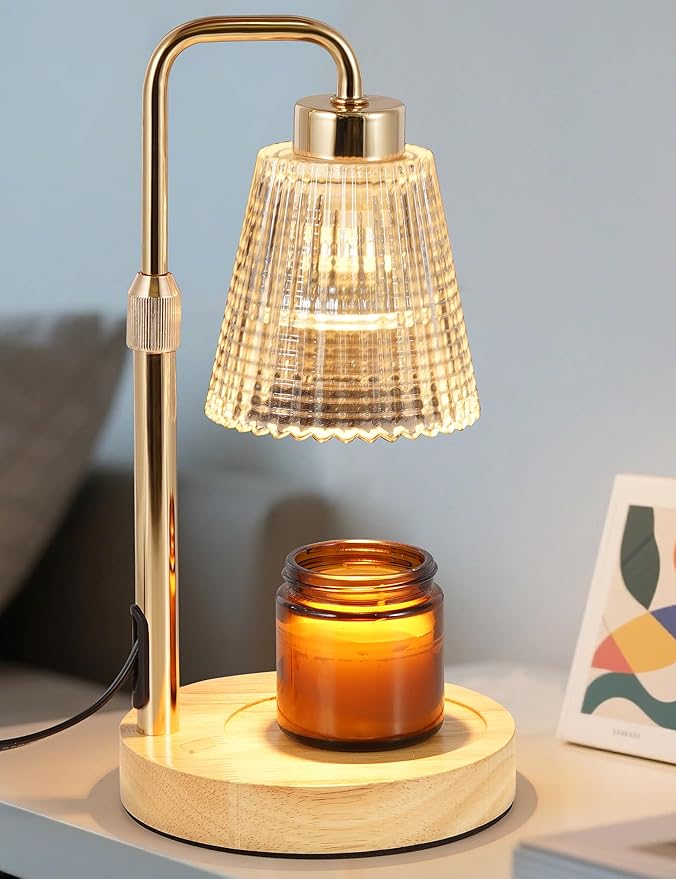 Candle Warmer Lamp with Timer Dimmable, Birthday Gifts for Women Mom, House Warming Gifts New Home Decor, Wax Melt Warmer for Jar Candles with 2 Bulbs