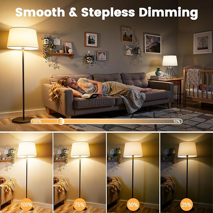 Brightever A19 LED Light Bulbs Dimmable, 100W Equivalent LED Bulbs, Energy Efficient 12W E26 Bulb, Soft White 2700K, 1100 Lumens, Lightbulbs for Bedroom Living Room Home Office, 4-Pack