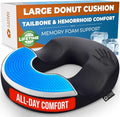 5 STARS UNITED Donut Pillow Coccyx Seat Cushion – Large Floor Cushion for Ergonomic Support – Coccyx, Prostate, Pelvic Floor, Pressure Relief, Pregnancy, Postpartum Recovery, Arctic Black
