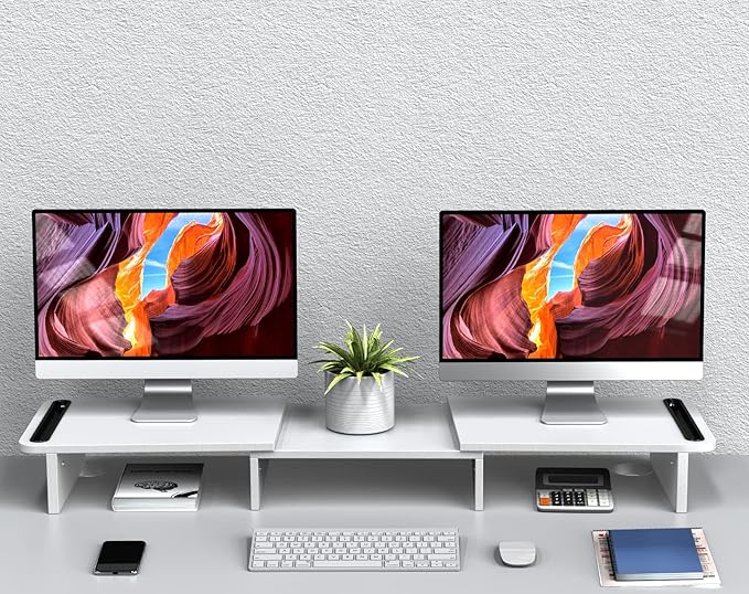 Zimilar Dual Monitor Stand Riser – Wood