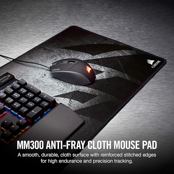Corsair MM300 - Anti-Fray Cloth Gaming Mouse Pad - High-Performance Mouse Pad Optimized for Gaming Sensors - Designed for Maximum Control - Extended, Multi Color