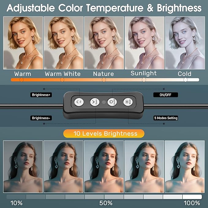 ALTSON 16W 2PCs Video Conference Lighting, LED Streaming Light Clip-On, Zoom Lighting for Computer Monitor Webcam Laptop, Desk Ring Light for Video Recording Podcast, Eye-Caring&360° Rotary Backlight