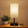 Lavish Home LED Desk Lamp with USB Charging Port - Small Bedside Table Light for Reading - Bedroom, Living or Dining Room, Dorm Decor (Linen/Brown)