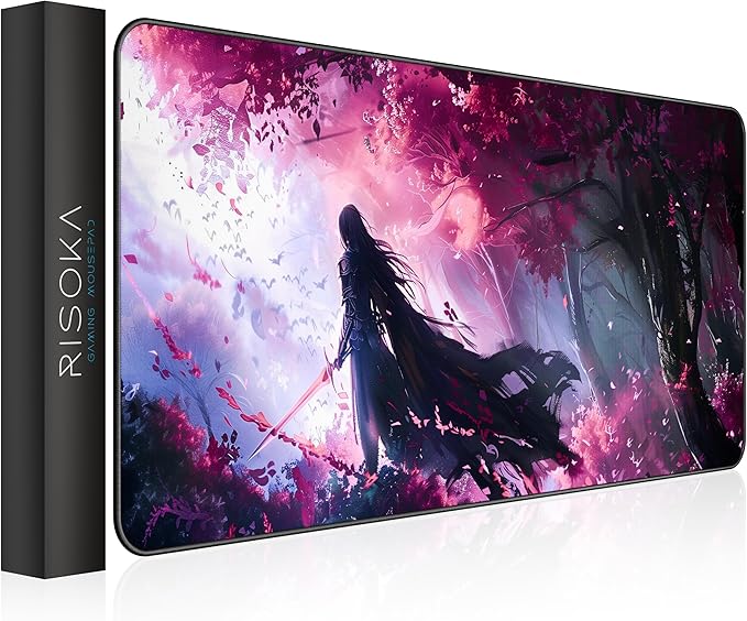 XXL Gaming Mouse Pad 35.4 x 15.7 inch - Water-Resistant & Stitched Edges - Large Anime XL Mousepad for Desk - Gamer Accessories Big Full Deskpad Mat Game Mousepads Deskmat