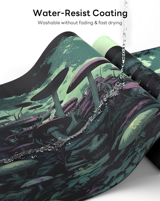 XL Gaming Mouse Pad, 31.5x15.7'' Large Desk Mat with Anti-Slip Rubber Base & Stitched Edges for Gaming, Office, Home, Gloomy Cemetery
