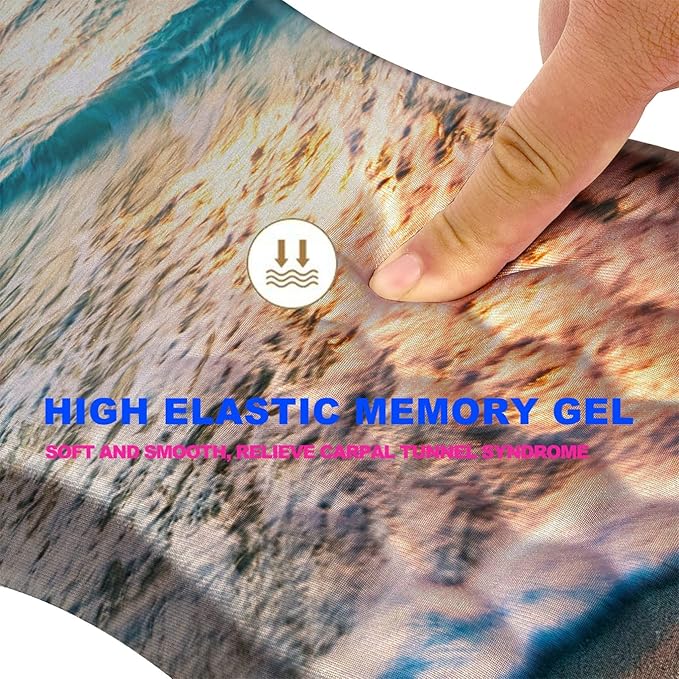 Mouse Pad Wrist Support, Ergonomic Mouse Pad with Massage Dot, Comfortable Computer Mouse Pad for Laptop, Wrist Rest Mousepad with Non-Slip PU Base for Office & Home, 12 x 8 in