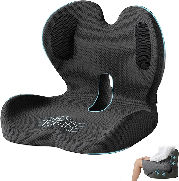Ergonomic Seat Cushion, Office Chair Cushion with Lumbar Support Pillow, Car Orthopedic Seat Cushions, Designed for Coccyx, Tailbone & Lumbar Ergonomic Support, for Office, Car, Truck, Home, Desk Chair
