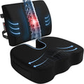 FORTEM Seat Cushion, Office Chair Cushion, Lumbar Support Pillow for Office Chair, Memory Foam Ergonomic Coccyx & Lumbar Support, Car Sitting Pad, Washable Non-Slip, XL