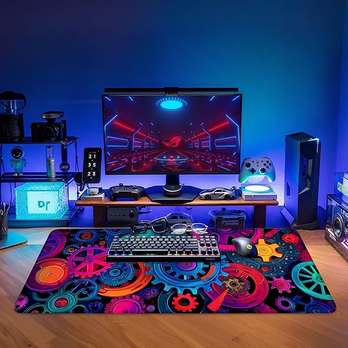 Bearing Extended Gaming Mouse Pad 35.4x15.7Inch Large Desk Mat Anti-Slip Rubber Base & Durable Stitched Edges for Gamers Smooth Mouse Writing Surface for Desk Office/Home