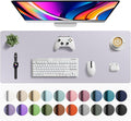 Aothia Faux Leather Desk Mat - Large Mouse Pad, Non-Slip PU Leather Blotter, Waterproof Writing Surface for Office and Home (Smoky Lavender, 42" x 17")