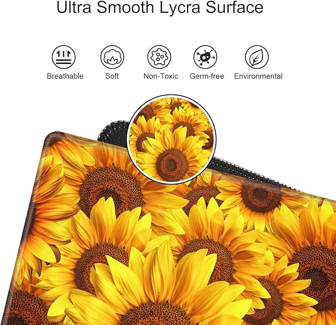 Sunflower Mouse Pad 24x12 Desk Pad XL Mousepad Gaming Desk Mat for Desktop Extended Computer Mat Large Mouse Pads for Wireless Mouse Office Laptop Accessories Gift
