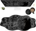 Lunar Surface Large Gaming Mouse Pad Plus a Coaster, 35.4 x 15.7 inches Desk Mat Extended XXL Mousepad with Stitched Edge Non-Slip Rubber, Desk Pad Computer Mouse Mat for Home Office