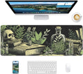 Skull Mouse Pad, 31.5 x 11.8 Large Desk Mat with Stitched Edges & Non-Slip Base, Mousepad for Office, Home, Work, Grave Robber
