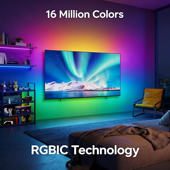 12-Inch Monitor Mount RGB Light Bar, 16 Million Colors Full Spectrum, 2 Controls (Button/App), USB-Powered Plug-and-Play Gaming Desk Light – for Gamers, Streamers, Designers, Enthusiasts