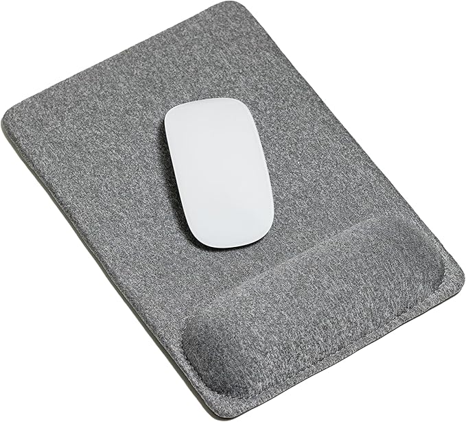 SenseAGE Large Ergonomic Mouse Pad with Wrist Rest Support, Enhanced Comfort & Space, Non-Slip Mouse Mat for Desk, Laptop & Computer, 10.6 x 7.3 inch (Grey)