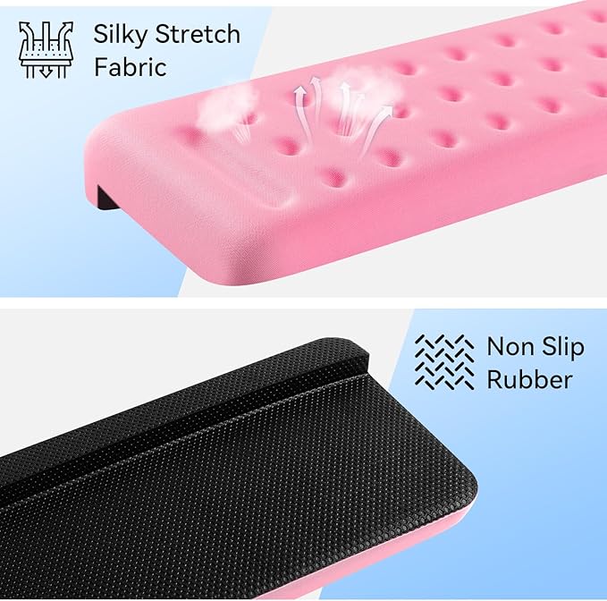 L-Shaped Desk Elbow Pad for Desk, 2-Pack Memory Foam Elbow Rest for Desk Edge Cushion, Non-Slip Ergonomic Arm Rest for Wrist, Palm & Forearm Support, Office Home, Separate Design, Pink