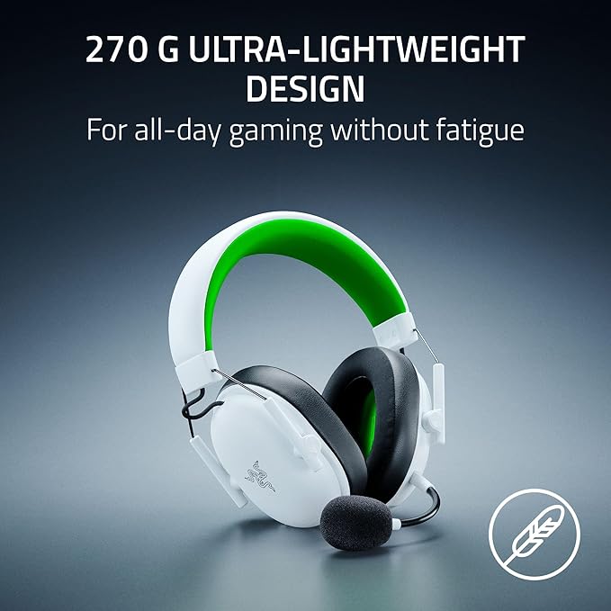 Razer BlackShark V3 X HyperSpeed Wireless Gaming Headset for Xbox: 50mm Drivers - Cardioid Mic - 2.4 GHz, Bluetooth - Works with PC, Mac, Nintendo Switch, Smartphone - Long Battery Life - White