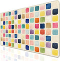 Desk Cover Mat, XXL Large Mouse Pad, Computer Laptop Cute Mat Desk Decor for Office Game Home 31.5 X 15.7 Inch (Colorful Checkered)