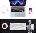 ALOANES Waterproof Mouse Pad with Durable Stitched Edge, XXXL Gaming Keyboard Pad, Non-Slip Rubber Base, Extended Desk pad for Gamer, Office & Home, Right Skeleton Mousepad 35.4''x 15.7''x 0.12''