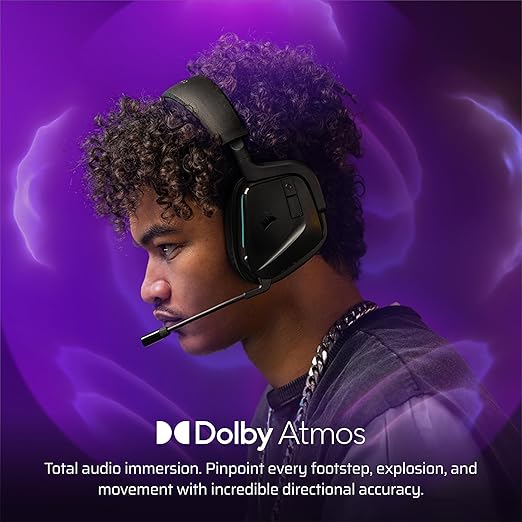 Corsair Void v2 Wireless Gaming Headset with Bluetooth for PC, PS5, PS4, Switch, Mobile – Dolby Atmos, 70 Hr Battery, Dual Wireless, Lightweight, Fast Charging – Carbon