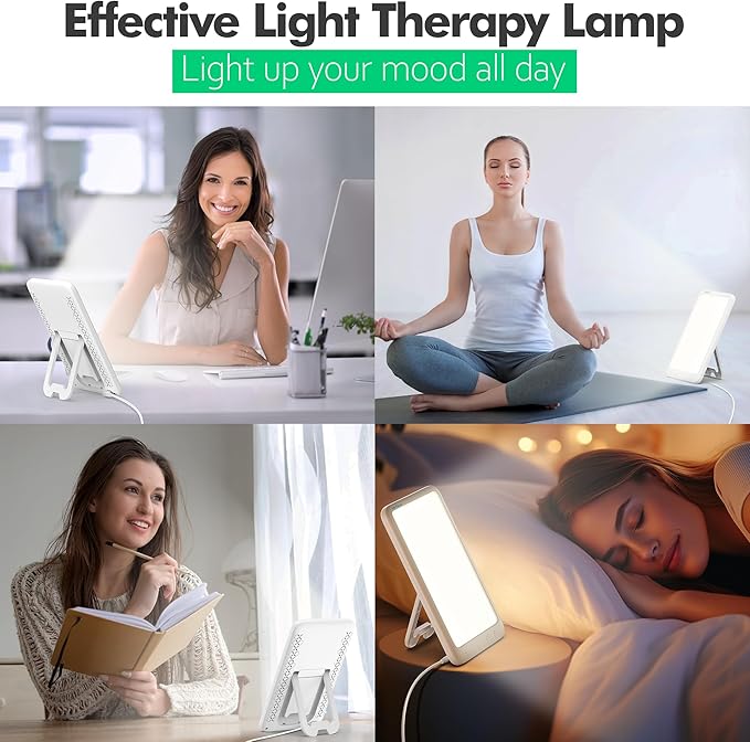 Fitfirst Light Lamp - 10000 Lux Sun Lamp, Gift for Women, 4 Adjustable Brightness Levels, 15-60min Timer Setting, Portable & Foldable Light Box for Home/Office/Travel Use