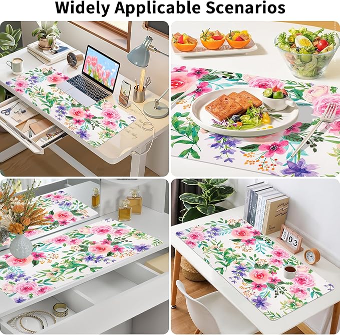 Large Desk Mat, Desk Matt for Desktop, Women Girls Waterproof Large Keyboard Pad, Cute Computer Mat for Office Work/Home/Decor/Desktop Accessories (35.4"x16.9")