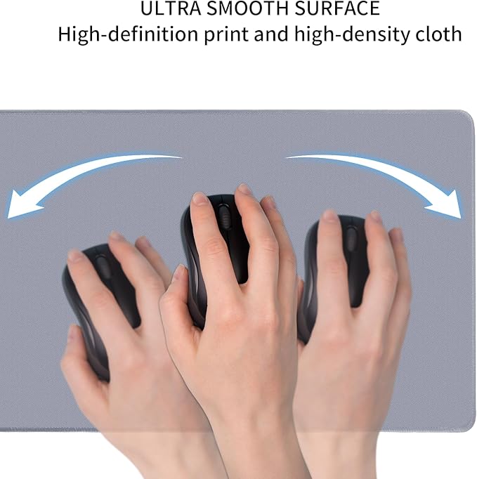 Bloss Desk Mat, Non-Slip Desk Pad Mat Protector, Large Desk Mat for Keyboard and Mouse, Gray Desk Mousepad with Stitched Edges, Keyboard Pad for Gamer, Office(31.5×11.8 Inches)