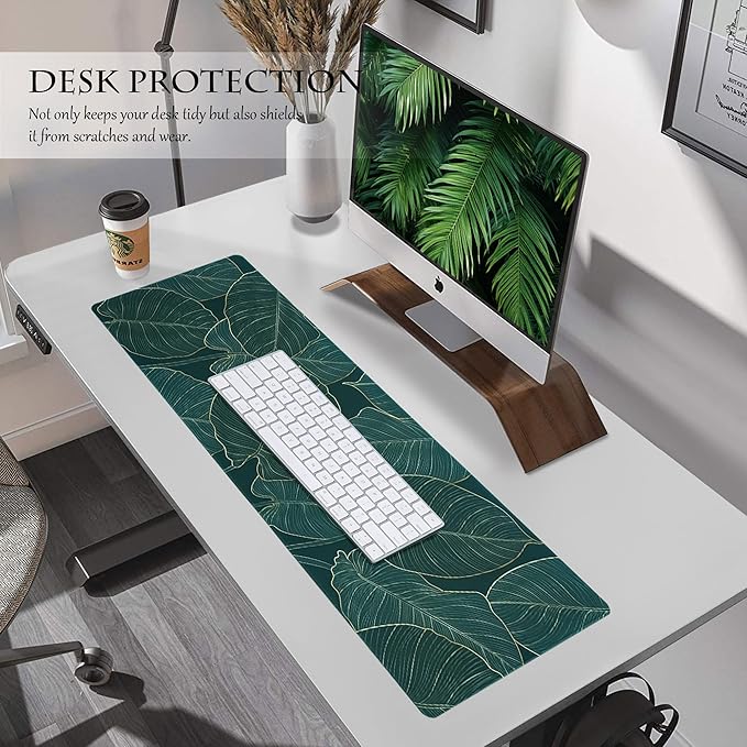 ALOANES Large Gaming Mouse Pad with Non-Slip Rubber Base,Stitched Edge,Desk mat for Laptop,Computer & PC, Wristing Pad for Gamer,Office & Home, 35.4''x 15.7''x 0.12'', Black