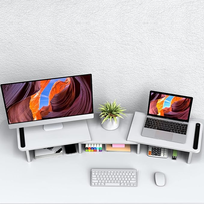 Zimilar Dual Monitor Stand Riser – Wood