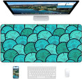 XL Gaming Mouse Pad, 31.5x15.7'' Large Desk Mat with Anti-Slip Rubber Base & Stitched Edges for Gaming, Office, Home, Annual Rings