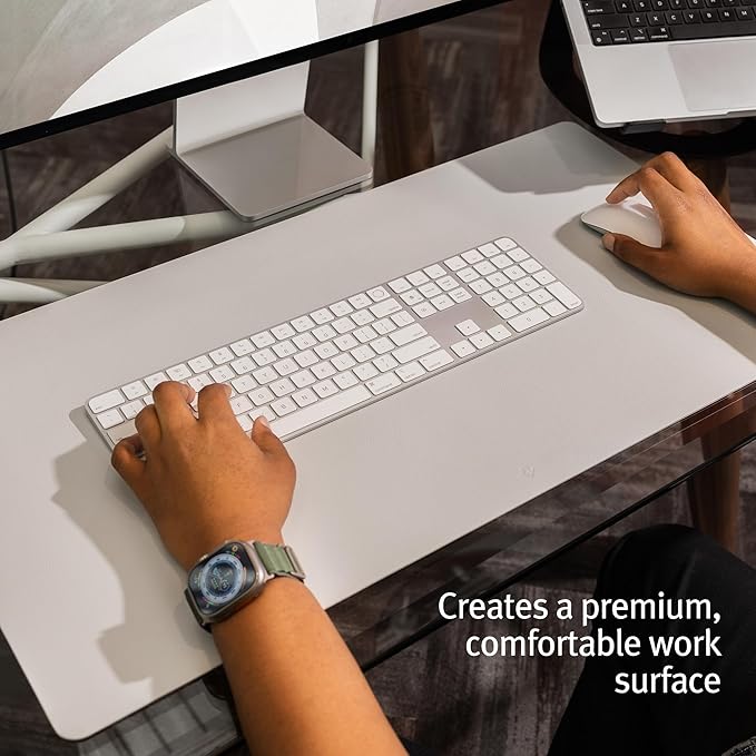 Twelve South Sustainable Leather Large Desk Pad - Desk Mat for Computer, Mouse Traction Surface, Desk Protector, Large Mouse Pad, Moisture and Heat Resistant, Non-Slip Desk Pad, Spill Resistant, Black