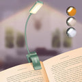 Gritin 9 LED Rechargeable Book Light for Reading in Bed - Eye Caring 3 Color Temperatures,Stepless Dimming Brightness,80 Hrs Runtime Small Lightweight Clip On Book Reading Light for Studying-Green