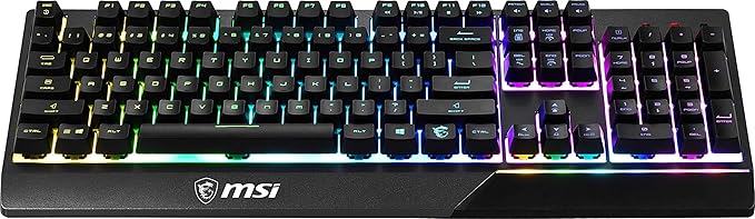MSI Vigor GK30 RGB Gaming Keyboard, 6-Zone RGB Lighting, Water Repellent & Splash-Proof, Mechanical-Like Plunger Switches