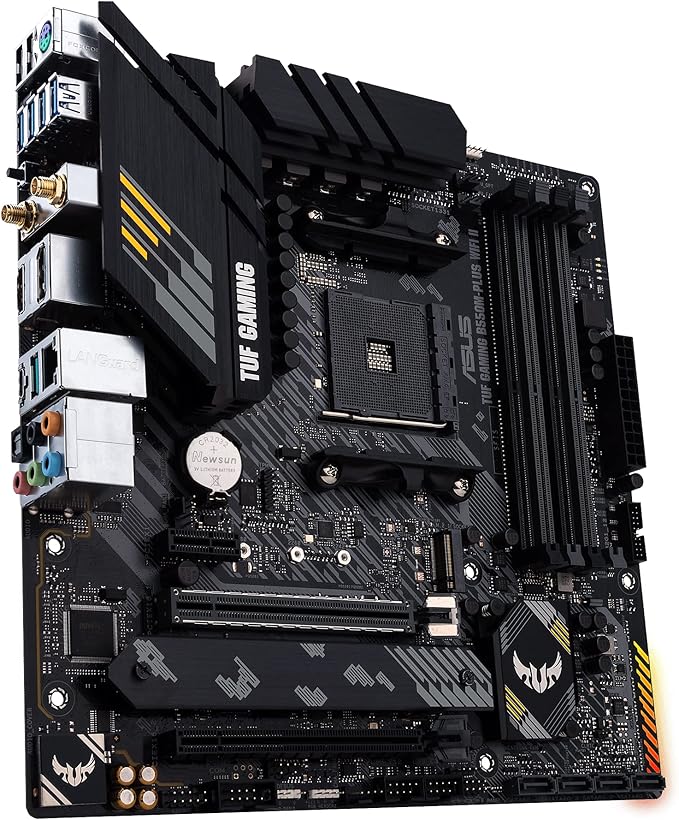 ASUS TUF GAMING B550M-PLUS WiFi II AMD AM4 (3rd Gen Ryzen) microATX gaming motherboard (PCIe 4.0, WiFi 6 2.5Gb LAN, BIOS FlashBack, HDMI 2.1, USB 3.2 Gen 2, Addressable Gen 2 RGB header and AURA Sync)