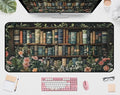 Flower Book Desk Mat, Colorful Mousepad XXL, Large Vintage Game Pad, Computer Keyboard Mouse Pad, with Stitched Edges, Non-Slip Rubber Base Deskpad, Women Home Office Accessories 31.5"X15.7"