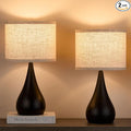 18.1'' Small Modern Touch Lamps for Nightstand Set of 2 with 3 Way Dimmable, Table Lamps for Living Room, Office, Bedside Lamps with Heavy Iron Base, Touch Switch, Bulb Included, Black