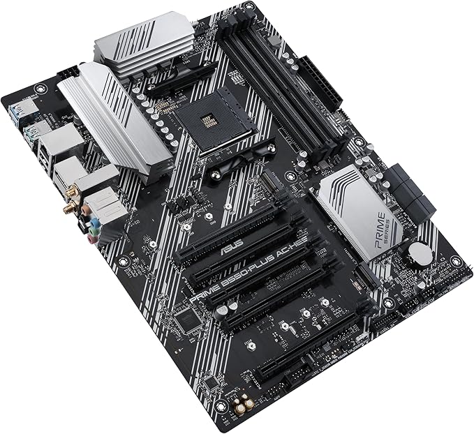 ASUS Prime B550-PLUS AC-HES AMD AM4 (3rd Gen Ryzen) ATX Motherboard (Dual M.2, PCIe4.0, WIFI5, 1Gb Ethernet, SATA 6 Gbps, USB 3.2 Gen 2 Type-C, Front USB 3.2 Gen 1 Type-C and CEC Tier II Ready)