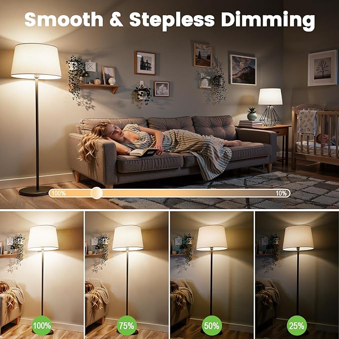 Brightever A19 LED Light Bulbs, 100 Watt Equivalent Light Bulbs Dimmable, Warm White 3000K, 1100 Lumens, Energy Efficient 12W, 4-Pack