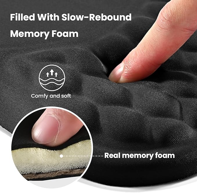 EooCoo Ergonomic Mouse Pad with Wrist Rest, Massage Design Large Mousepad with Memory Foam Wrist Rest and Non-Slip PU Base, Dual-Slope Design for Carpal Tunnel Syndrome, Office Desk Accessories