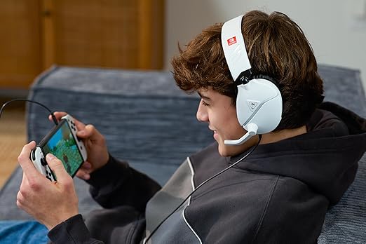 Turtle Beach Recon 70 Wired Gaming Headset - Licensed for Nintendo Switch 2, Nintendo Switch/Lite/OLED, Flip-to-Mute Mic, Adjustable, Lightweight headphones, On-Ear Controls, 40mm Drivers, Black/White